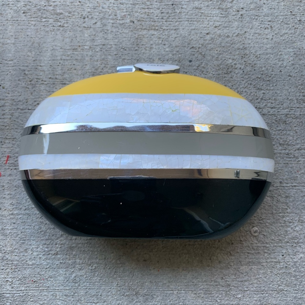 Rafe Acrylic Lizelle Black & Yellow Clutch